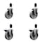 Service Caster 5'' Semi Steel Wheel Swivel 1-1/2'' Expanding Stem Caster Set 2 Brakes, 4PK SCC-EX20S515-SSR-2-PLB-2-112 - alternate 1